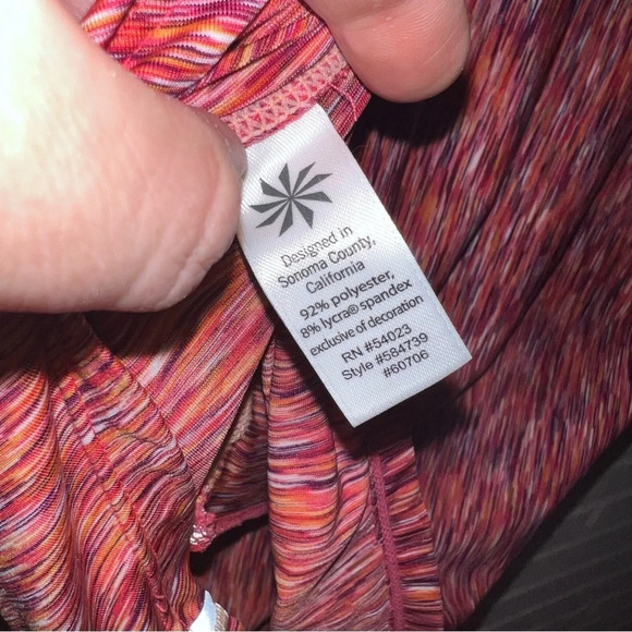 Athleta Orange Athletic Running Top with Zipper Pouch, Women’s Size Small - Picture 8 of 9